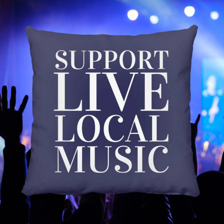 Support Live Local Music Throw Pillow