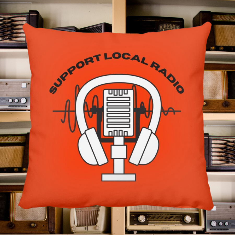 Support Local Radio Throw Pillow