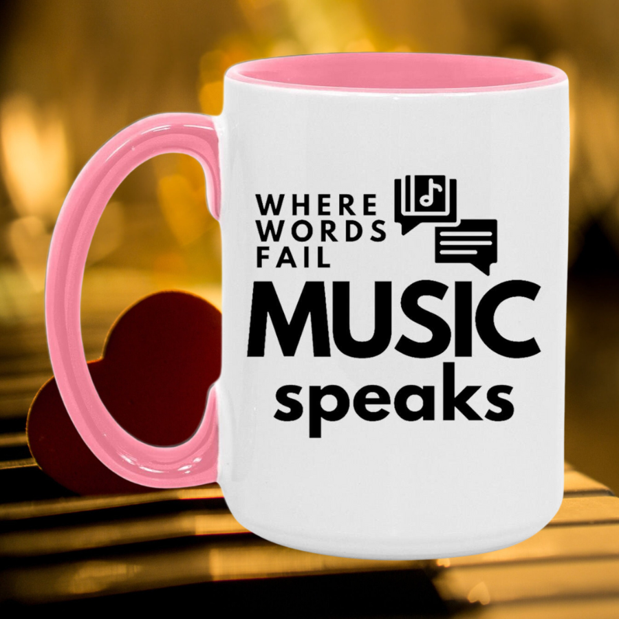 Where Words Fail Music Speaks Accent Mug