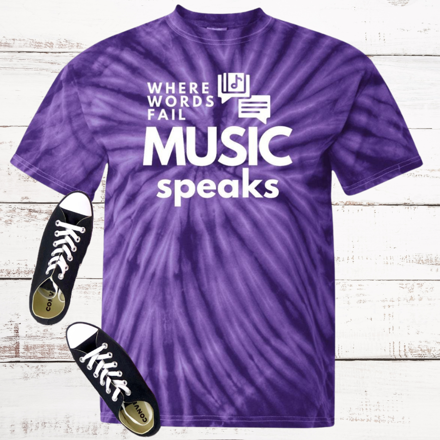 Where Words Fail Music Speaks Tie Dye T-Shirt