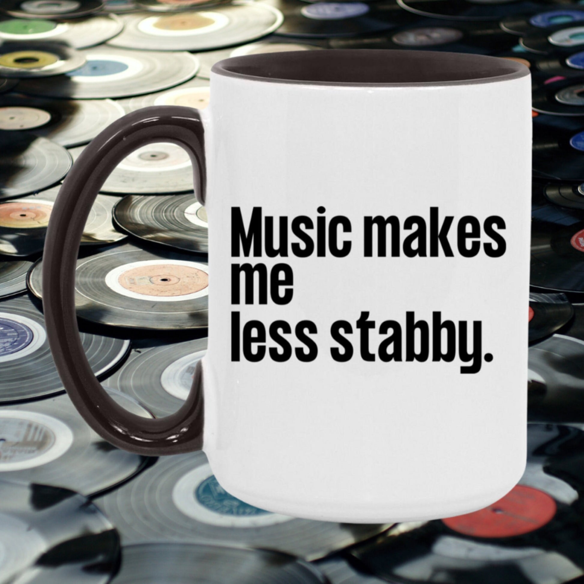 Music makes me less stabby Mug
