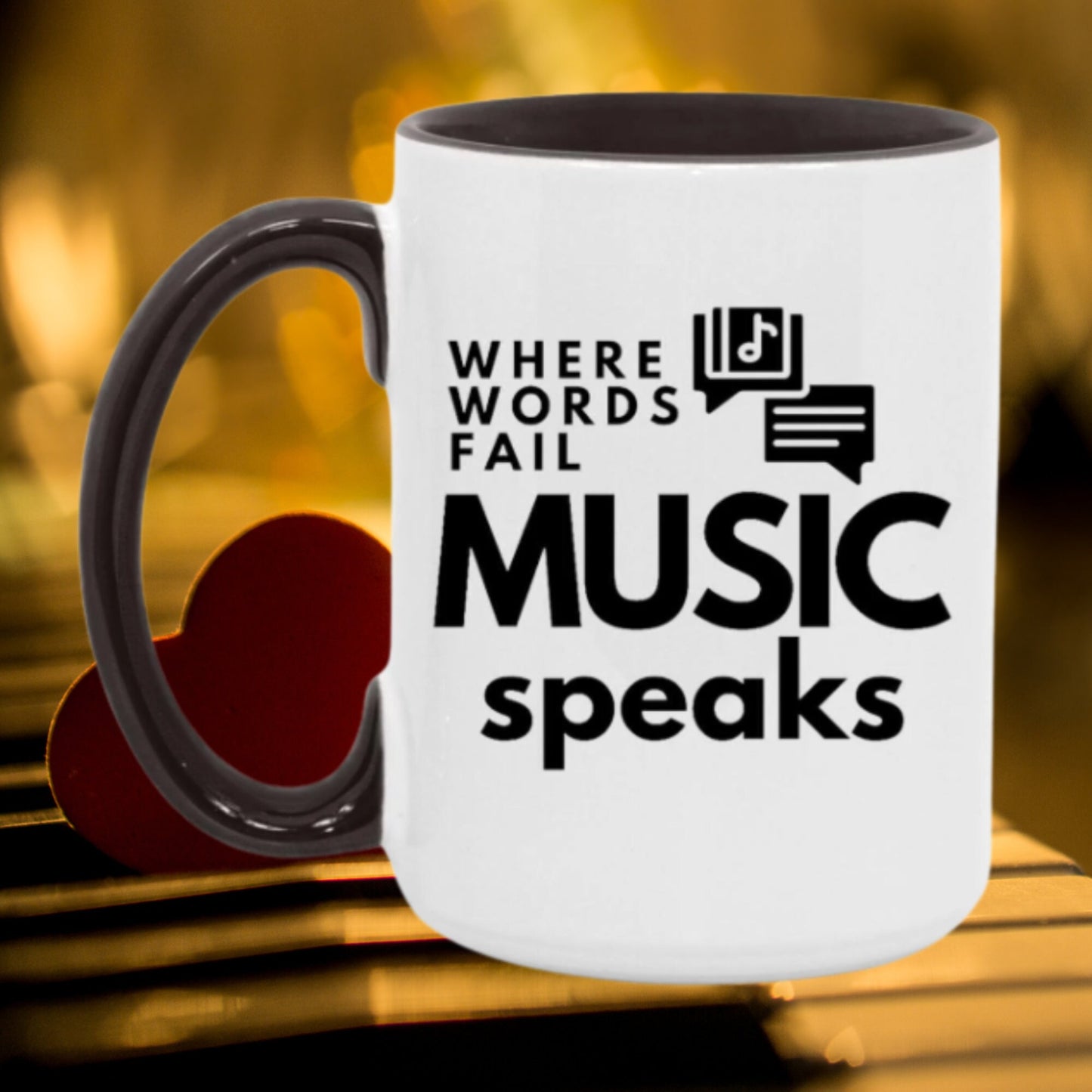 Where Words Fail Music Speaks Accent Mug